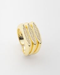 Üçlü Model Gümüş Zirkon Taş Detay