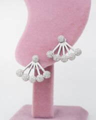 Yelpaze Top Zircon Taşlı Küpe