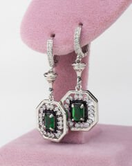 Miltonia Yeşil Zircon Taşlı Küpe