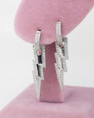 Taşlı Şimşek Küpe