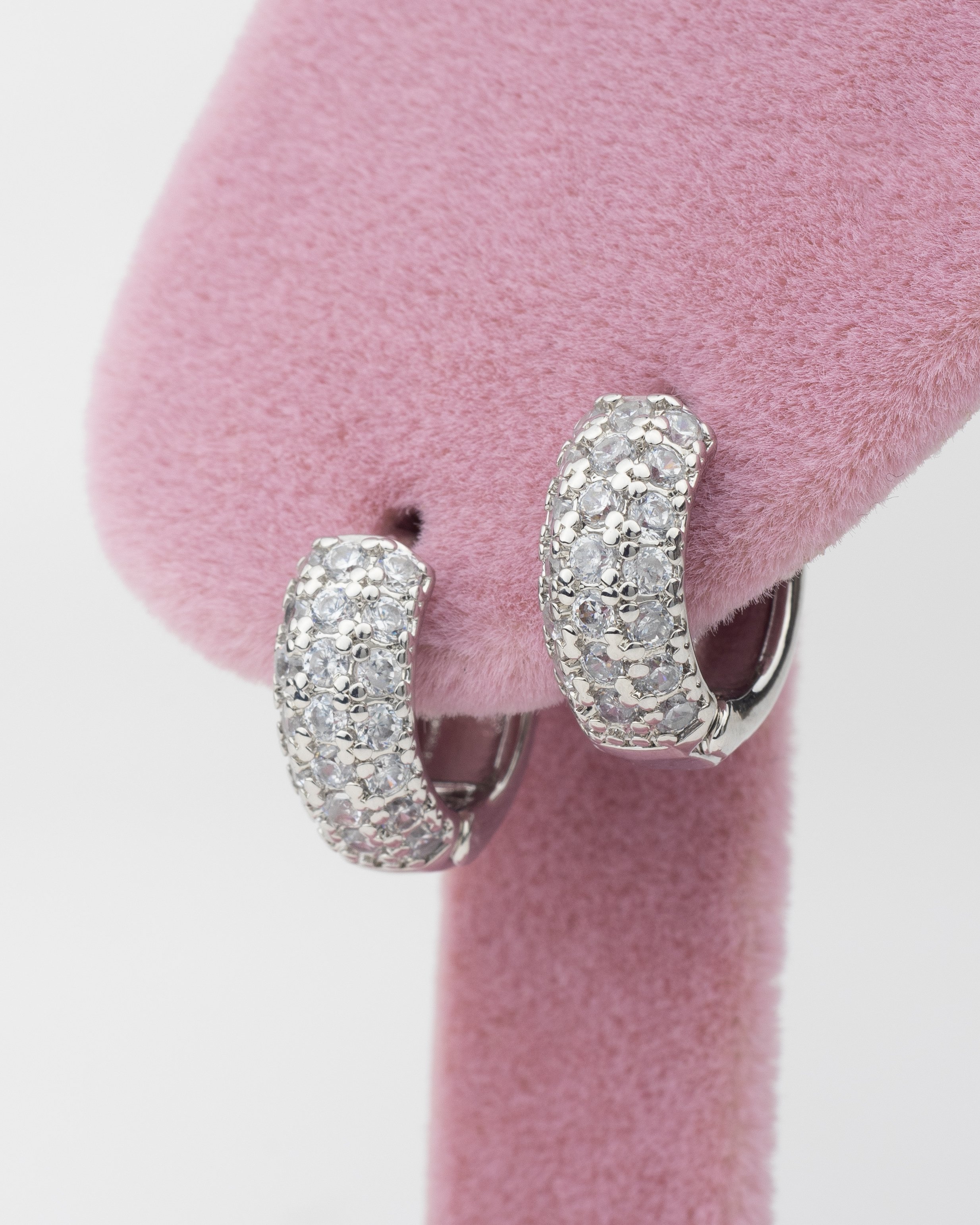 Zirkon Taşlı Halka Küpe