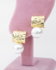 Plakalı İnci Küpe