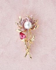 Pembe İncili Nilüfer Broş