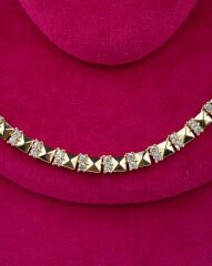 14K VİP Zircon Taşlı Piramit Kolye