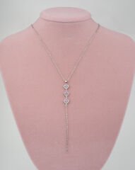 Pembe Zircon Taşlı Y Kolye