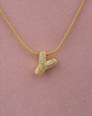 Minimal Y harfi Kolye