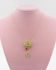 Swr Yeşil Zirkon Taşlı Marka Model Çiçek Kolye
