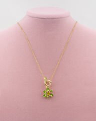 Swr Yeşil Zirkon Taşlı Marka Model Mini Çiçek Kolye