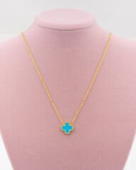 Yonca Mavi Taş Marka Model Kolye