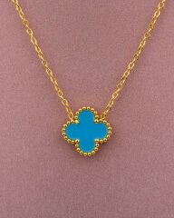 Yonca Mavi Taş Marka Model Kolye