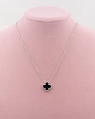 Siyah Yonca Marka Model Kolye