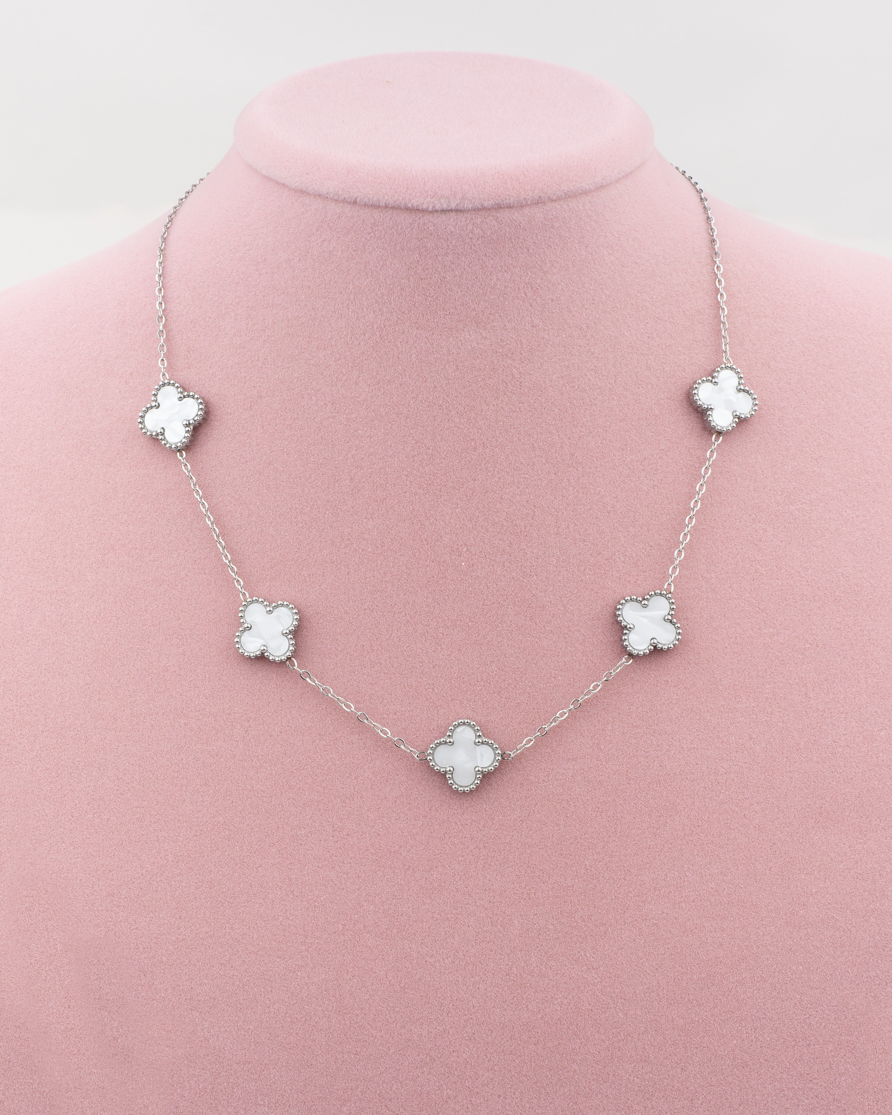 Silver Beyaz Taşlı Kolye