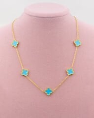 Mavi Çoklu Yonca Kolye