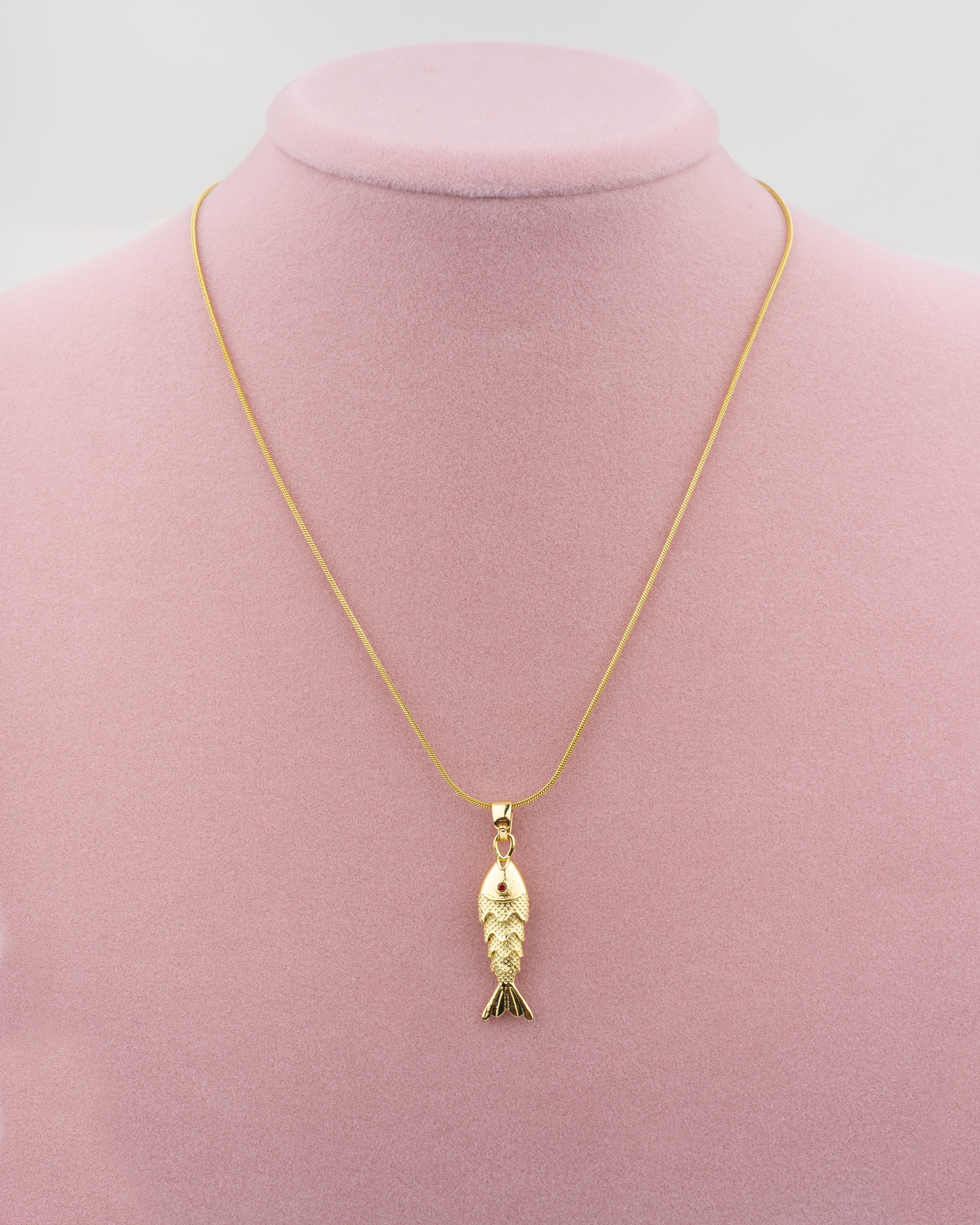 Berket Zircon Taşlı Balık Kolye