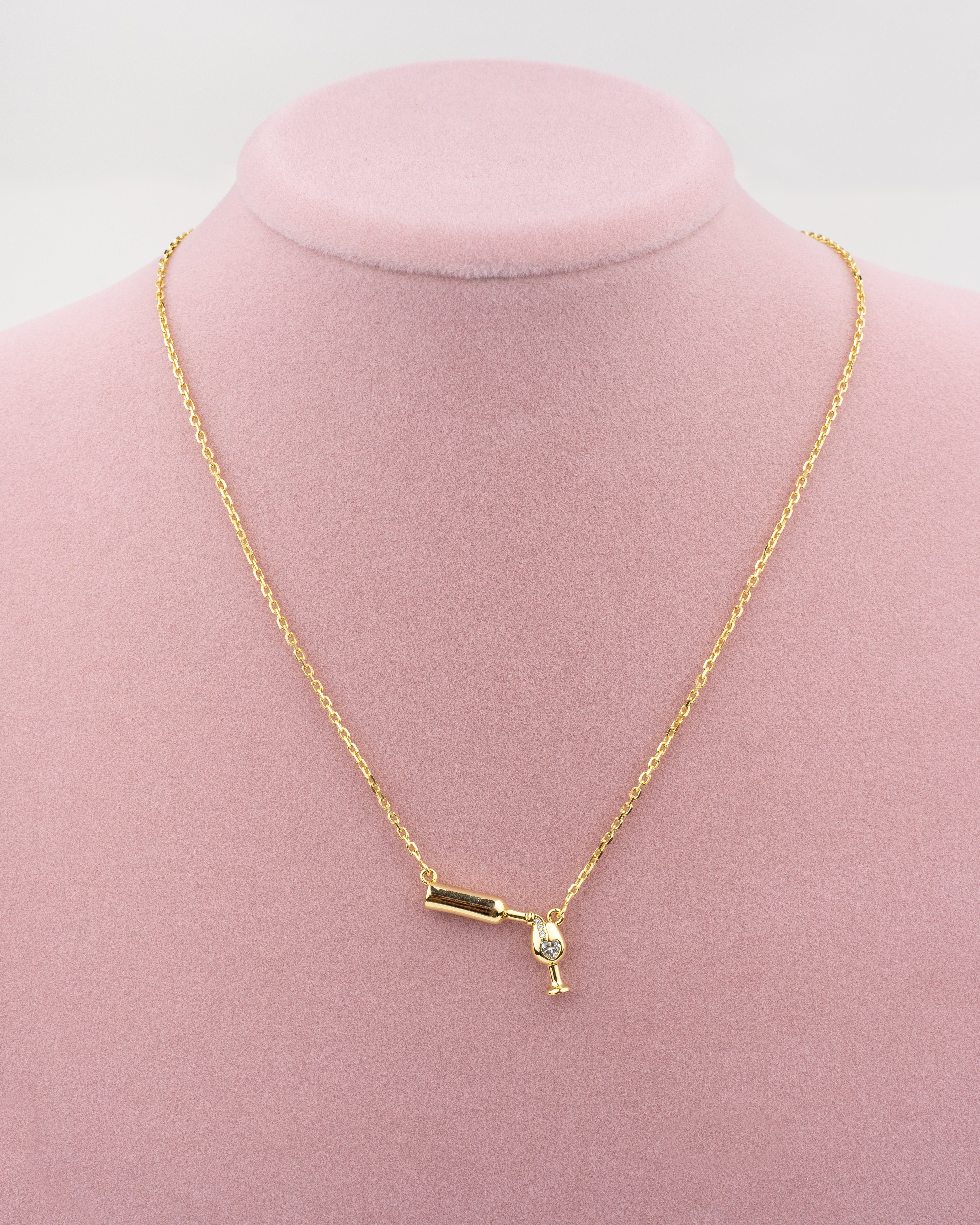 Şarap Kadehi Bardak Kolye