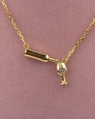 Şarap Kadehi Bardak Kolye