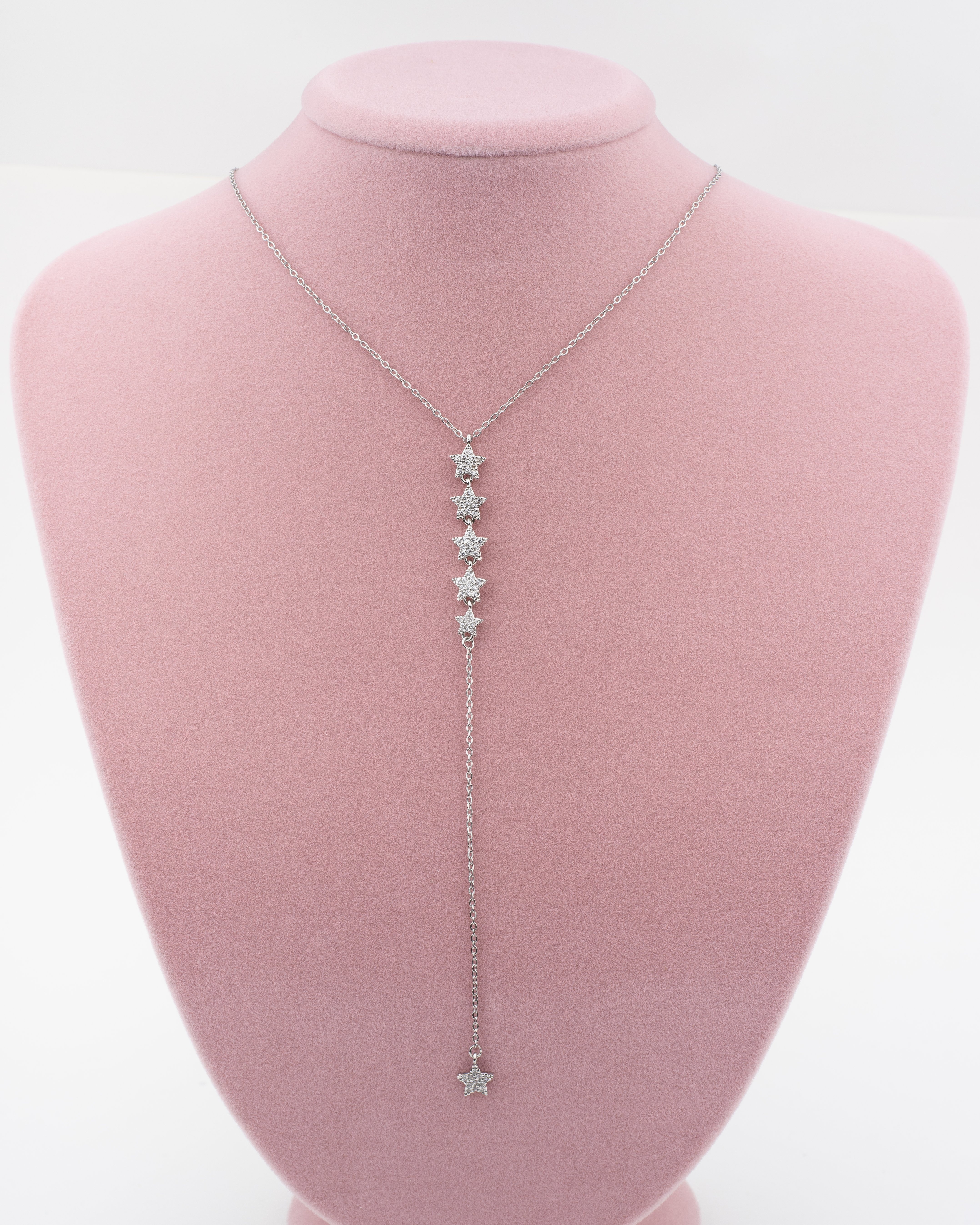 Zirkon Taşlı Yıldız Yolu Y Kolye