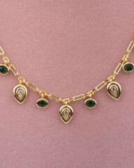 Yeşil Damla Salantılı Kolye