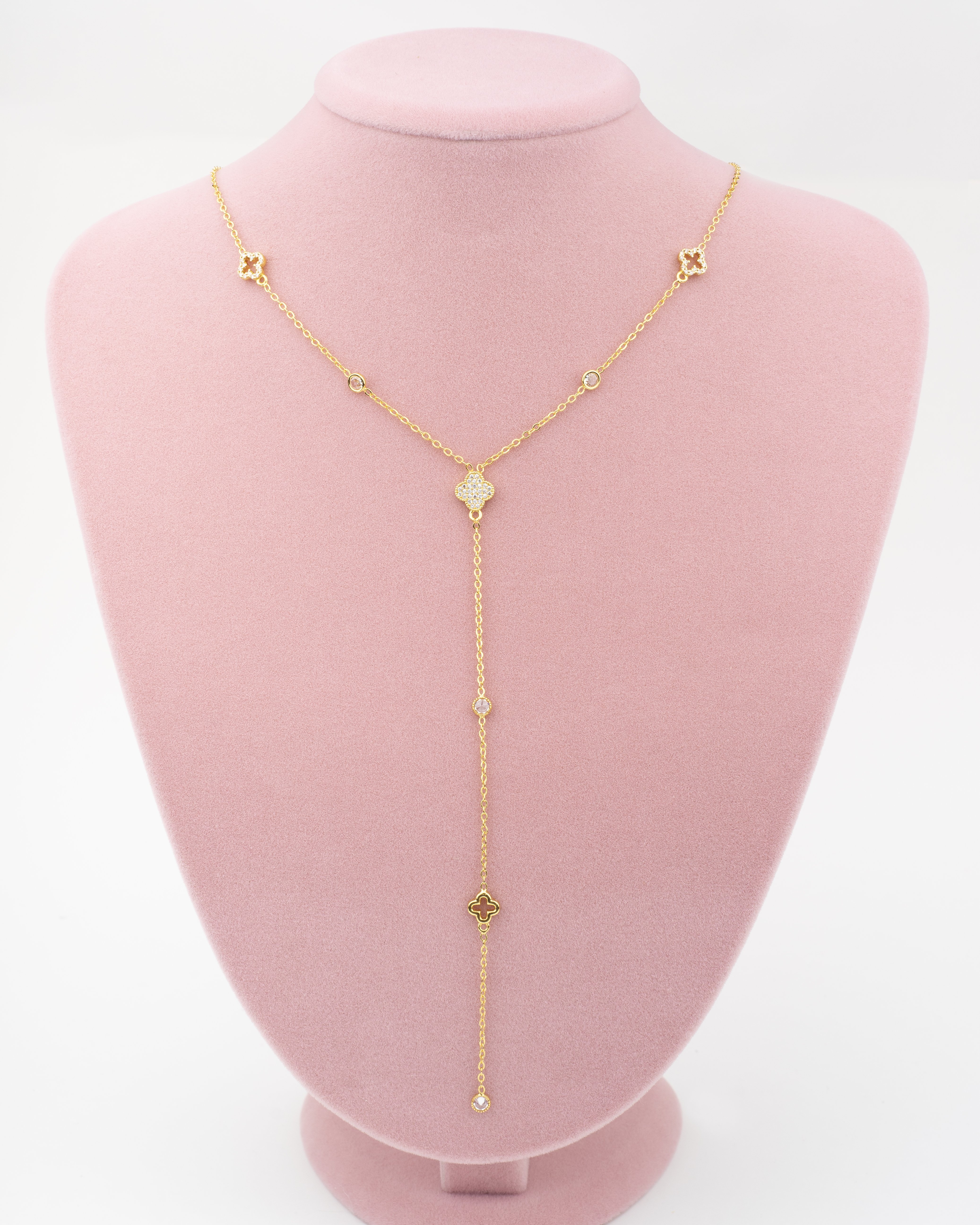 Yonca Taşlı Y Kolye