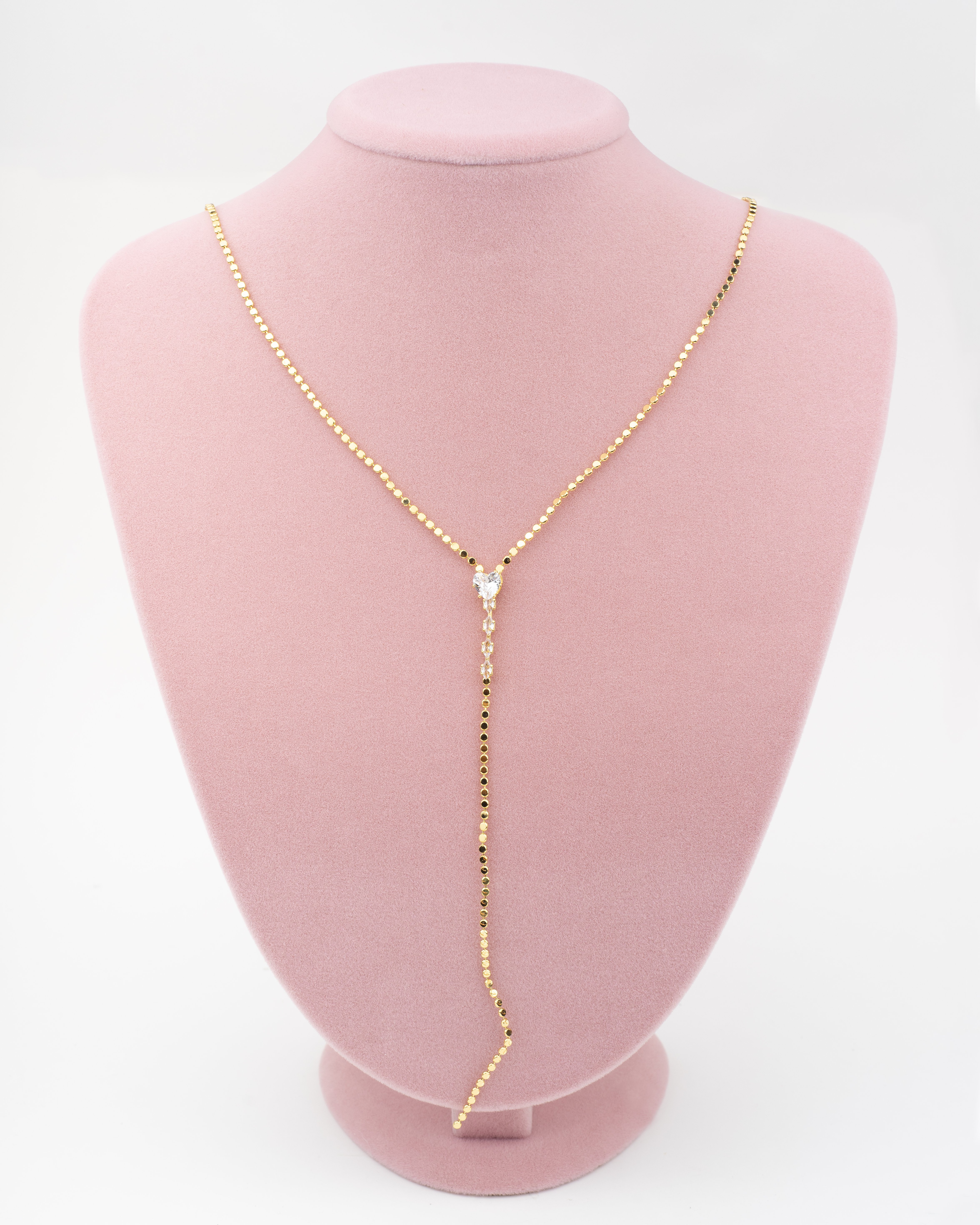 Kalp Taşlı Y Kolye