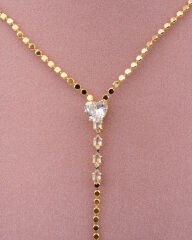 Kalp Taşlı Y Kolye