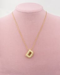 Kaplama Taşlı D Harfli Kolye