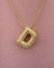 Kaplama Taşlı D Harfli Kolye