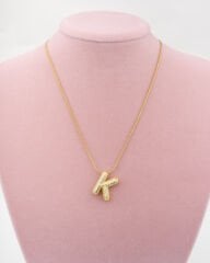 Kaplama Taşlı K Harfli Kolye