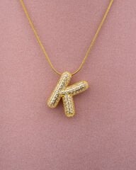 Kaplama Taşlı K Harfli Kolye