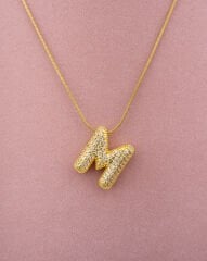 Kaplama Taşlı M Harfli Kolye