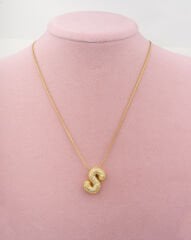 Kaplama Taşlı S Harfli Kolye