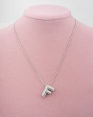 Çelik Taşlı F Harfli Kolye