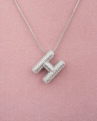 Çelik Taşlı H Harfli Kolye