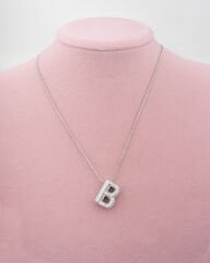 Çelik Taşlı B Harfli Kolye