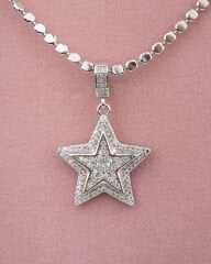 Ezme Pul Zincirli Işıltılı Yıldız Küçük Kolye