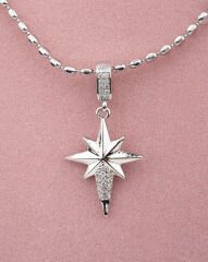 Ezme Pul Işıltı Kutup Yıldızı kolye
