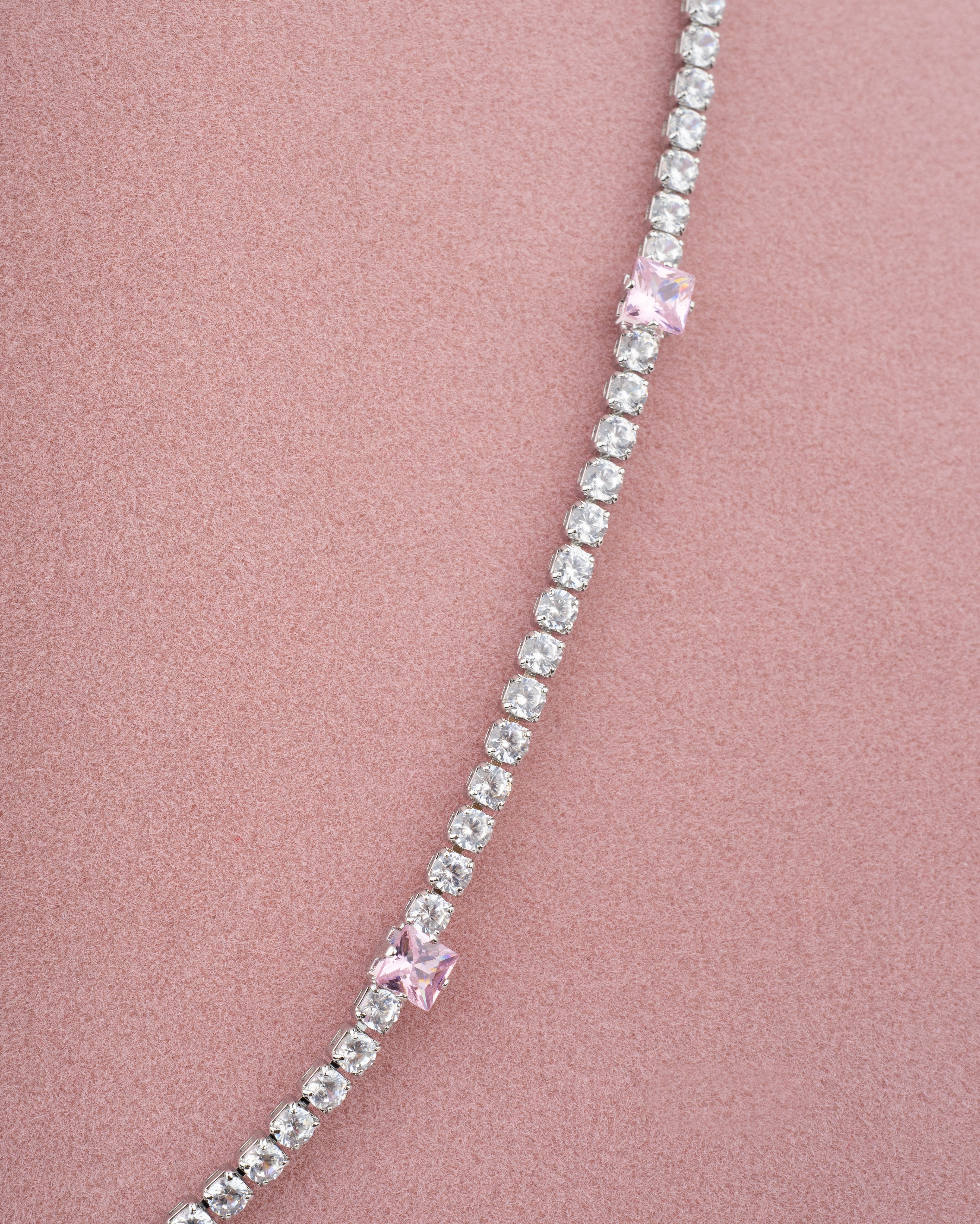 Pembe Taşlı Baget Su yolu Kolye