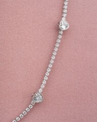 Pembe Taşlı Kalpli Suyolu kolye