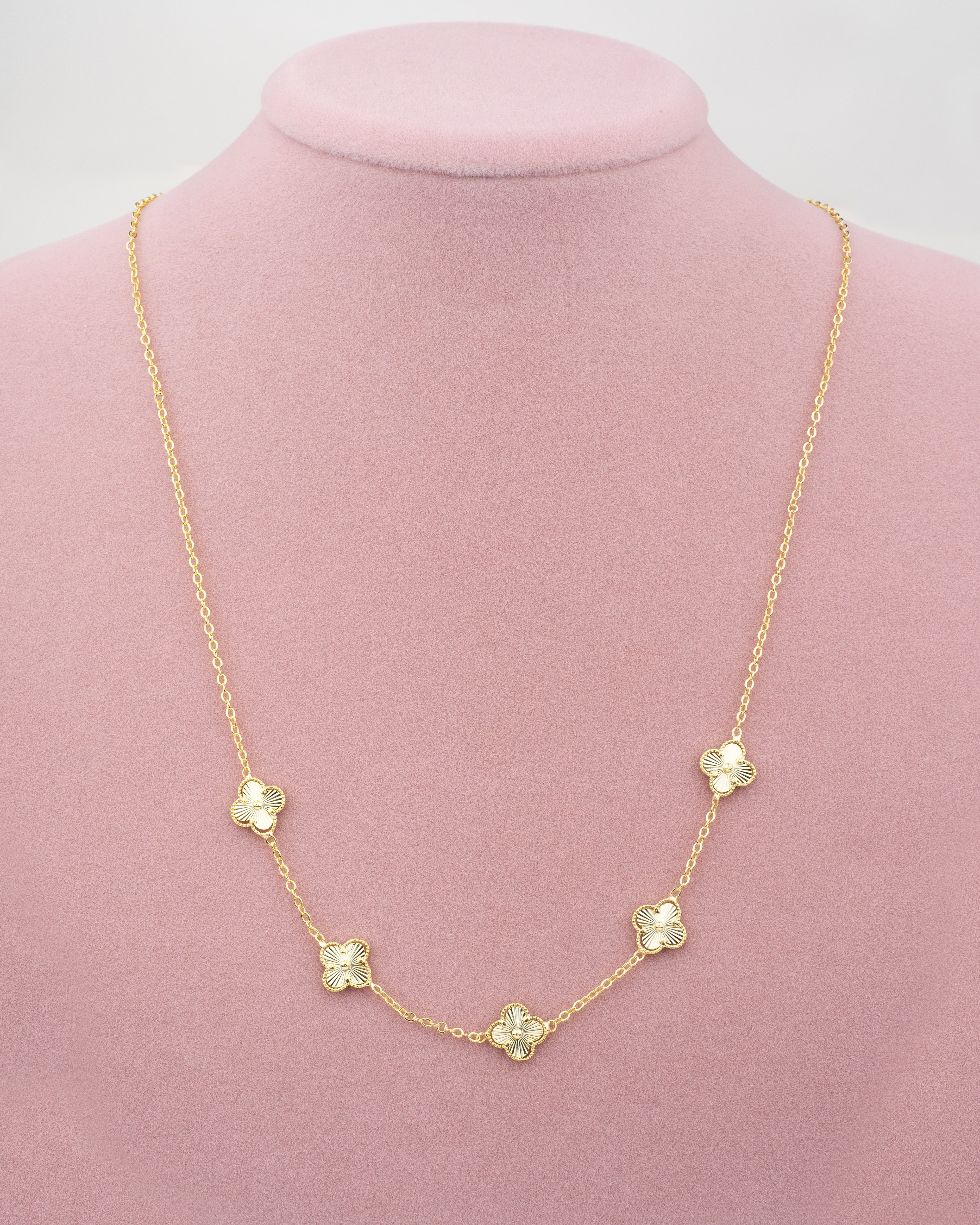 Beşli Gold Yonca Kolye