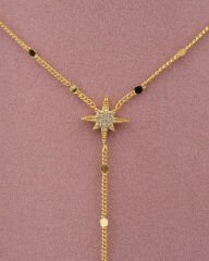 Kutup Yıldızı Parlak Plaka Y Kolye