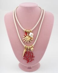 ZRA Model Mercan, Balık Charmlı Kolye