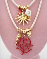 ZRA Model Mercan, Balık Charmlı Kolye