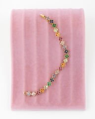 Renkli Taşlı Yonca Model Bileklik