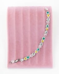 Vip Zircon Taşlı Renkli Kalp Bileklik