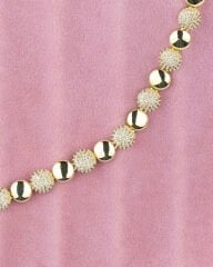 Yuvarlık Taşlı Gold Bileklik