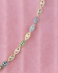 Göz işlemeli Renkli Bileklik