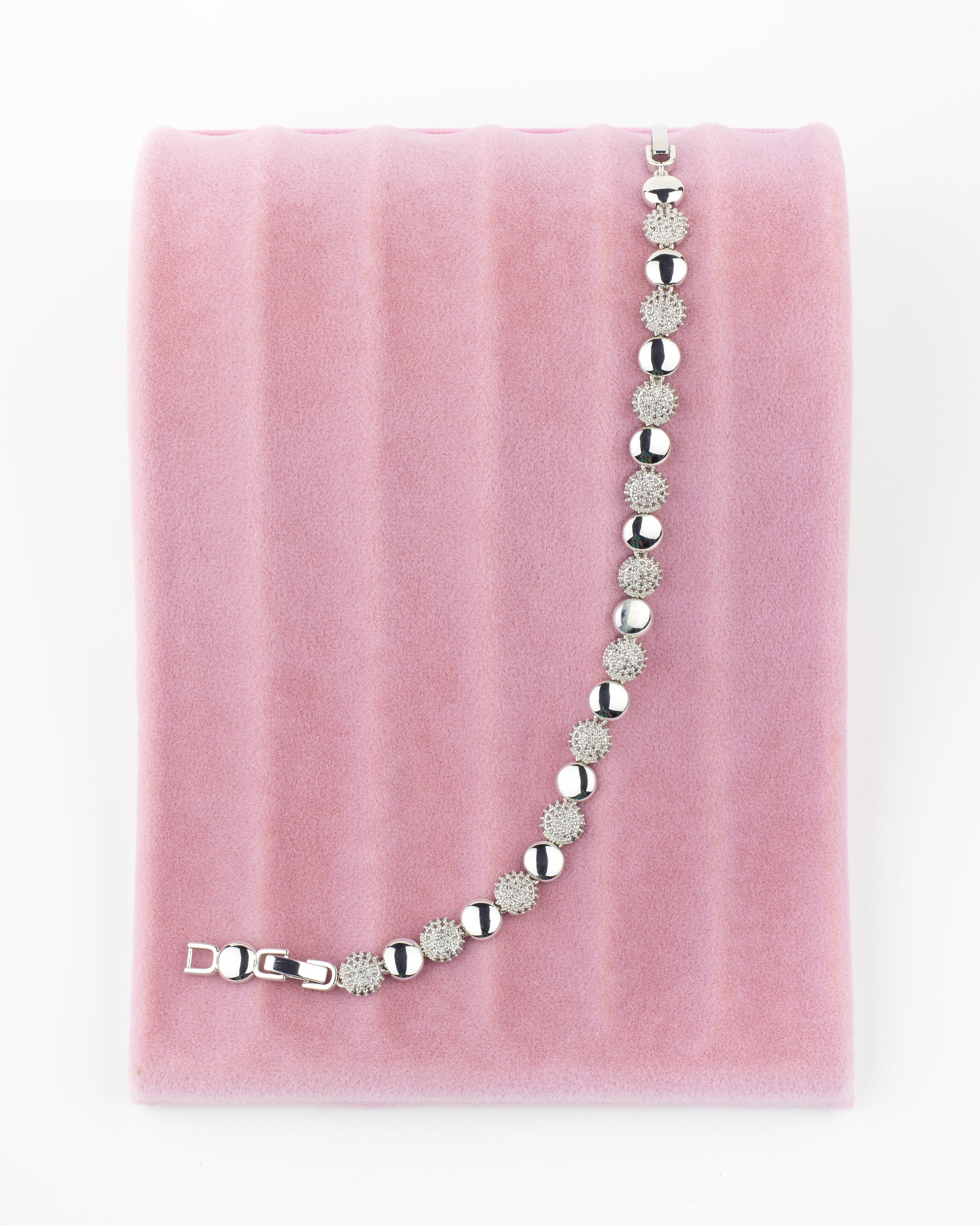 Yuvarlak Taşlı Silver Bileklik