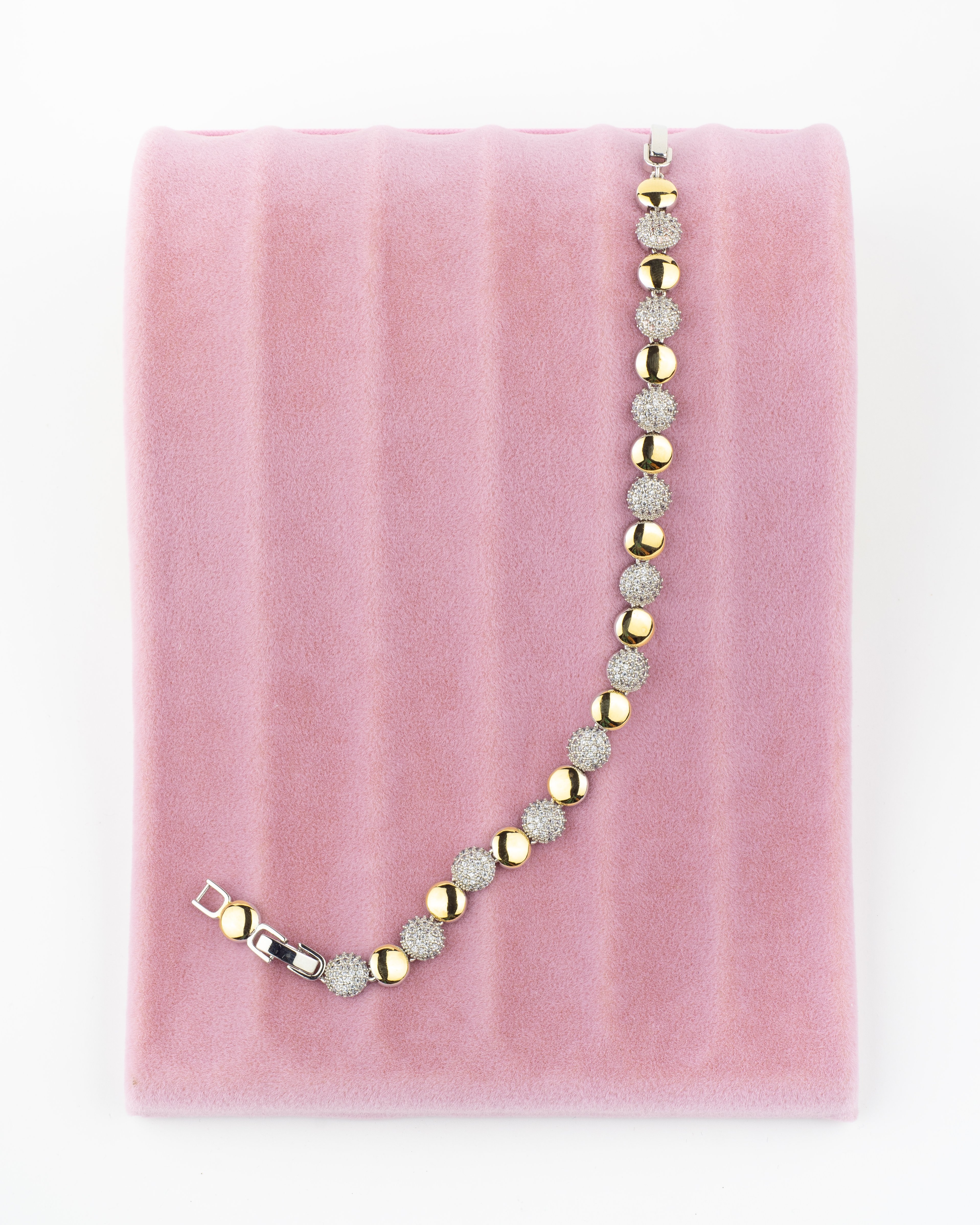 Yuvarlık Taşlı Gold Bileklik