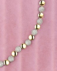 Yuvarlık Taşlı Gold Bileklik