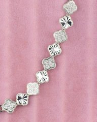 Yonca Taşlı Silver Bileklik